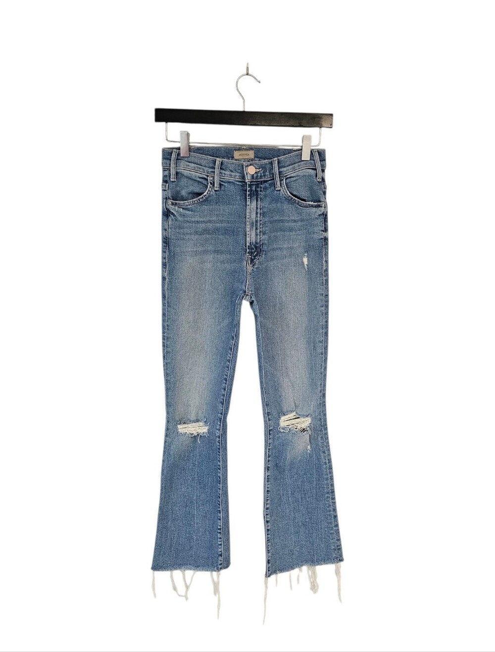MOTHER The Hustler Ankle Fray Straight Leg Understudy Blue Jeans 25 Preowned